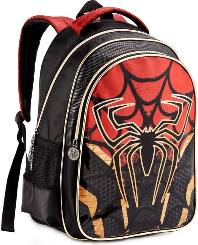 Spider Strike 16" Deluxe School Backpack – Black & Red