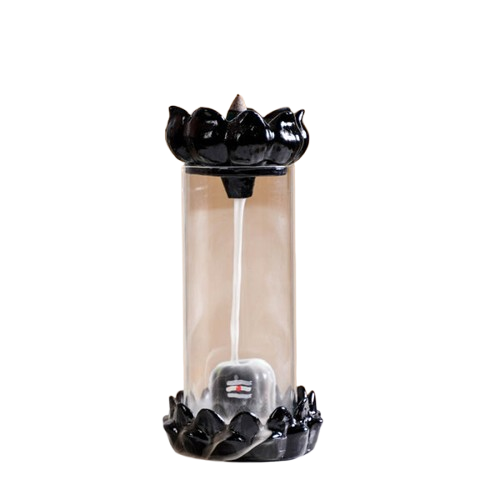 Shivling Smoke Fountain Backflow Incense Holder Polyresin Shiva Backflow Incense Burner for Home Decor